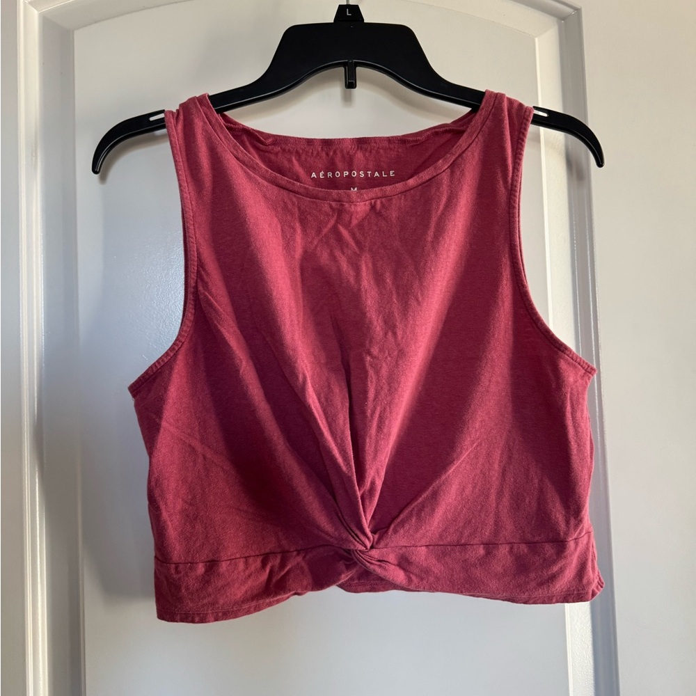 Aeropostale Women's Raspberry Twist-Front Crop Top